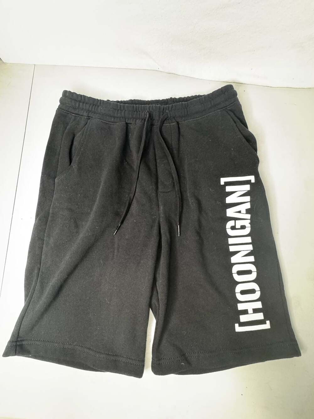 Hoonigan Sweat Shorts Black Fleece Graphic Drawstring